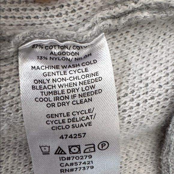 Anne Taylor large Gray Open-Front Cardigan Sweater with Long Sleeves - Picture 9 of 13